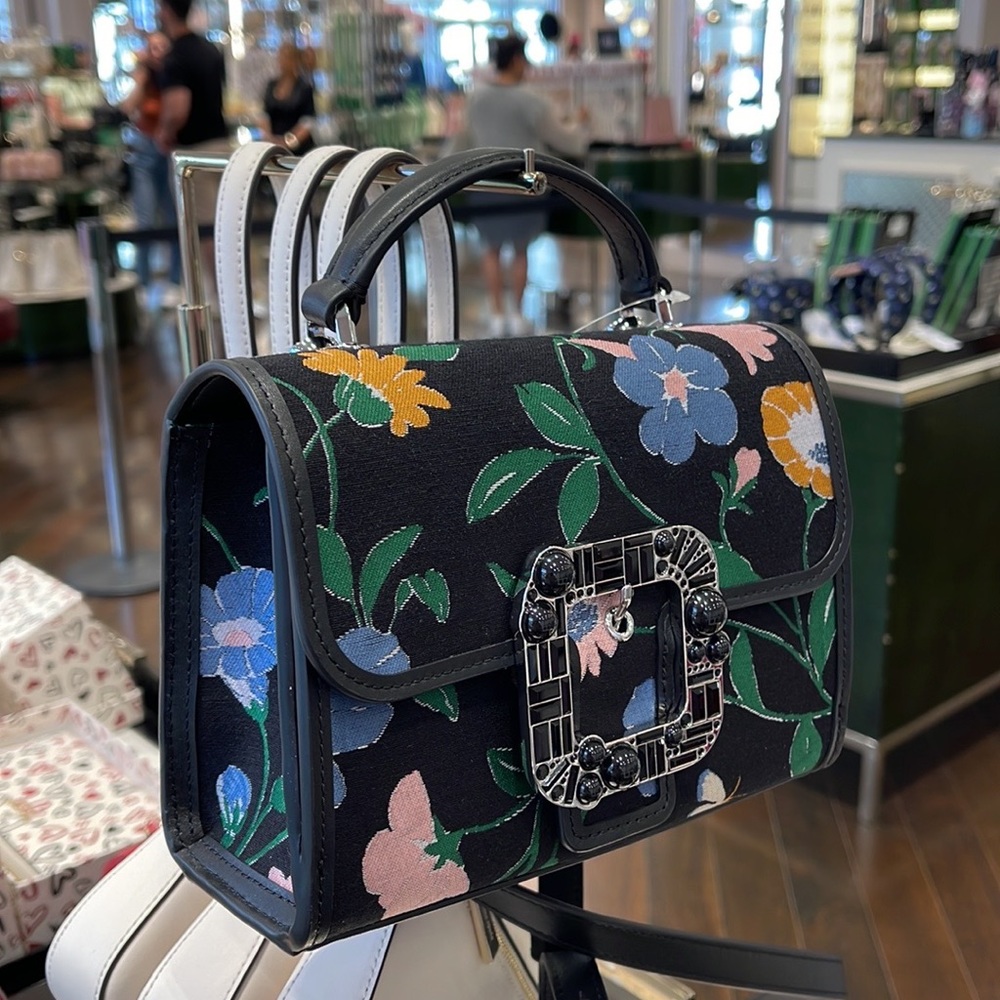 Kate Spade Lovitt Buckled Floral Jacquard Small Top Handle Crossbody

black mult - Picture 13 of 16